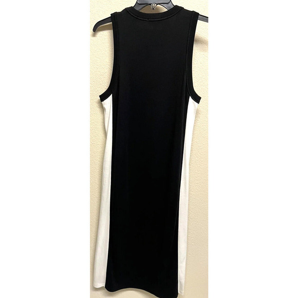RAG & BONE Sam Black White Ribbed Sleeveless Slit Pencil Midi Dress Size S - Picture 7 of 9